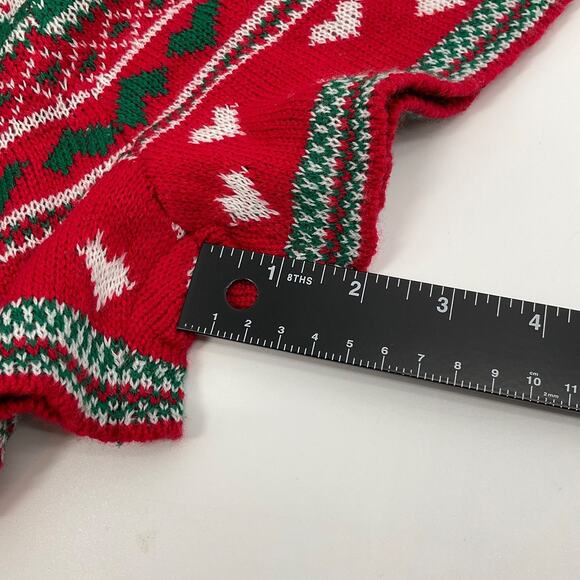 Ugly Christmas Sweater Knit Romper Overalls Shorts Suspenders Holiday S Festive - Picture 11 of 12